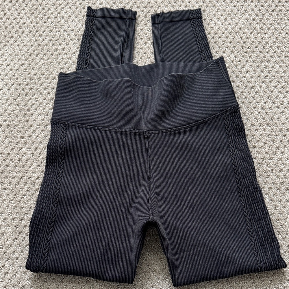 Aerie Dark Gray Ribbed Leggings - Picture 4 of 7